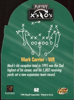 1996 Playoff Prime - X's and O's #62 Mark Carrier Back