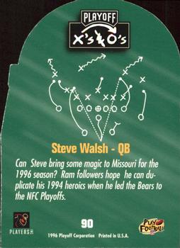 1996 Playoff Prime - X's and O's #90 Steve Walsh Back