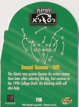 1996 Playoff Prime - X's and O's #116 Amani Toomer Back