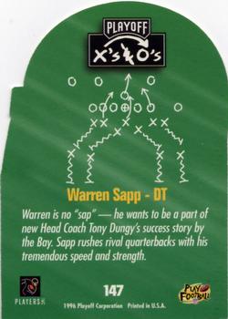 1996 Playoff Prime - X's and O's #147 Warren Sapp Back