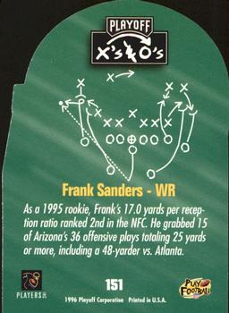 1996 Playoff Prime - X's and O's #151 Frank Sanders Back