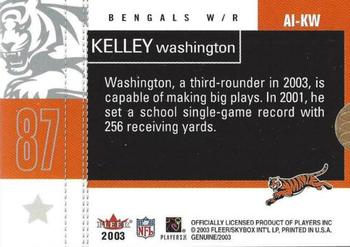 2003 Fleer Genuine Insider - Autographs #AI-KW Kelley Washington Back
