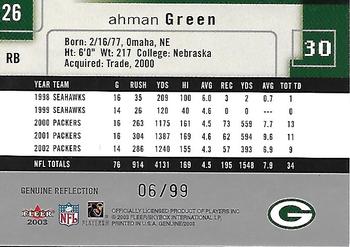 2003 Fleer Genuine Insider - Reflection #26 Ahman Green Back