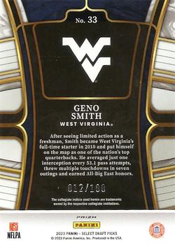 2023 Panini Select Draft Picks - Blue & White Squares Prizm #33 Geno Smith Back