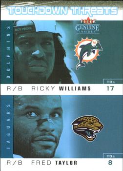 2003 Fleer Genuine Insider - Touchdown Threats #8 TD Ricky Williams / Fred Taylor Front