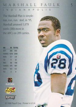 1996 Playoff Trophy Contenders #5 Marshall Faulk Back