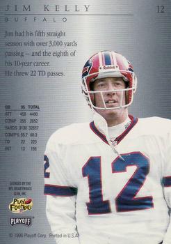 1996 Playoff Trophy Contenders #12 Jim Kelly Back