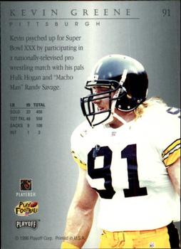 1996 Playoff Trophy Contenders #91 Kevin Greene Back