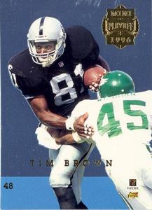1996 Playoff Trophy Contenders - Back to Back Minis #48 Jeff Hostetler / Tim Brown Front