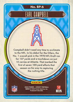 2023 Panini Legacy - Blast from the Past #BP-6 Earl Campbell Back