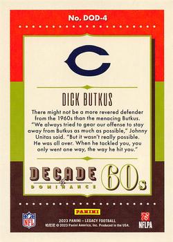 2023 Panini Legacy - Decade of Dominance #DOD-4 Dick Butkus Back