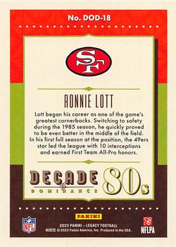 2023 Panini Legacy - Decade of Dominance #DOD-18 Ronnie Lott Back