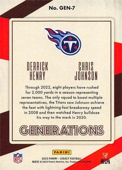 2023 Panini Legacy - Generations #GEN-7 Derrick Henry / Chris Johnson Back
