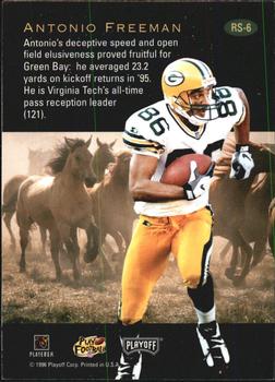 1996 Playoff Trophy Contenders - Rookie Stallions #RS-6 Antonio Freeman Back