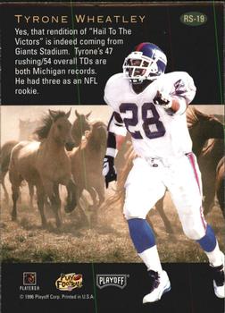 1996 Playoff Trophy Contenders - Rookie Stallions #RS-19 Tyrone Wheatley Back