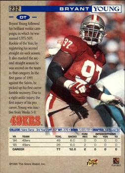 1996 Pro Line #232 Bryant Young Back
