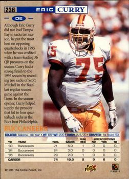 1996 Pro Line #236 Eric Curry Back