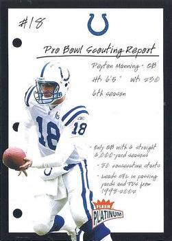 2003 Fleer Platinum - Pro Bowl Scouting Report #7 PBSR Peyton Manning Front