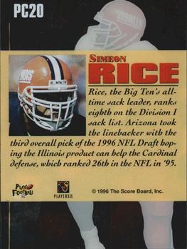 1996 Pro Line - Cels #PC20 Simeon Rice Back