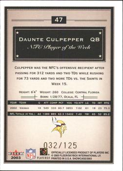 2003 Fleer Showcase - Legacy #47 Daunte Culpepper Back