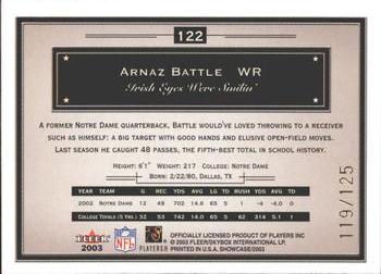 2003 Fleer Showcase - Legacy #122 Arnaz Battle Back