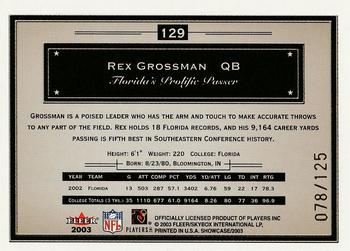 2003 Fleer Showcase - Legacy #129 Rex Grossman Back