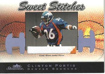 2003 Fleer Showcase - Sweet Stitches Jerseys Patches Purple #SSP-CP Clinton Portis Front