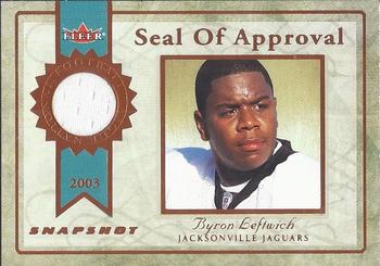 2003 Fleer Snapshot - Seal of Approval Jerseys Bronze #SA-BL Byron Leftwich Front