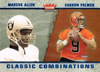2003 Fleer Tradition - Classic Combinations Blue #5 CC Marcus Allen / Carson Palmer Front