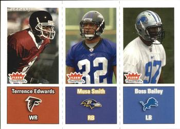 2003 Fleer Tradition - Tiffany #284 Terrence Edwards / Musa Smith / Boss Bailey Front