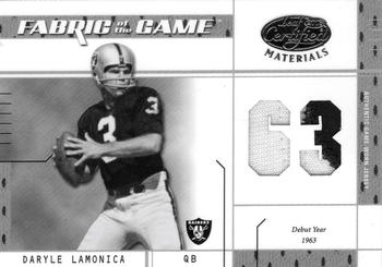2003 Leaf Certified Materials - Fabric of the Game #FG-10 Daryle Lamonica Front