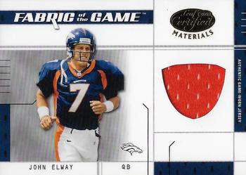 2003 Leaf Certified Materials - Fabric of the Game #FG-35 John Elway Front