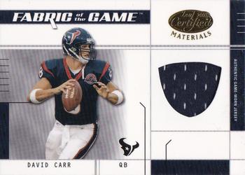 2003 Leaf Certified Materials - Fabric of the Game #FG-76 David Carr Front