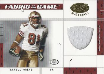 2003 Leaf Certified Materials - Fabric of the Game #FG-87 Terrell Owens Front