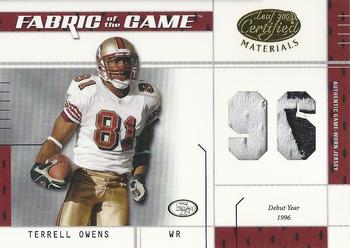 2003 Leaf Certified Materials - Fabric of the Game #FG-87 Terrell Owens Front