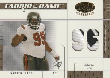 2003 Leaf Certified Materials - Fabric of the Game #FG-100 Warren Sapp Front
