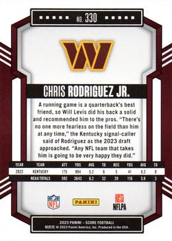 2023 Score - Gold #330 Chris Rodriguez Jr. Back