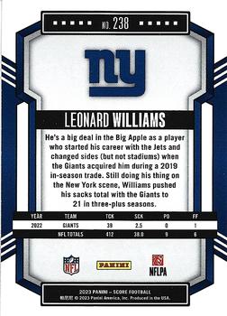 2023 Score - Orange #238 Leonard Williams Back