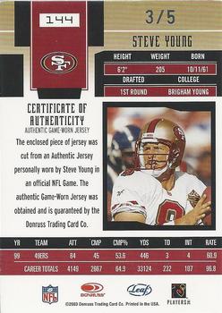 2003 Leaf Certified Materials - Mirror Emerald #144 Steve Young Back