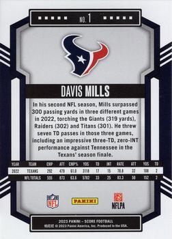 2023 Score - Red #1 Davis Mills Back