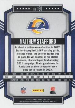 2023 Score - Red #160 Matthew Stafford Back