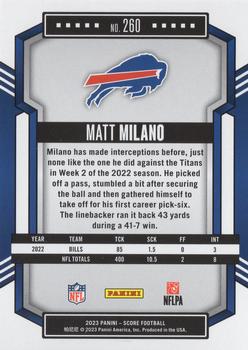 2023 Score - Red #260 Matt Milano Back
