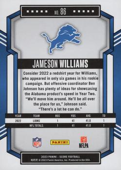 2023 Score - Scorecard #86 Jameson Williams Back
