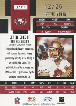 2003 Leaf Certified Materials - Mirror Gold #144 Steve Young Back