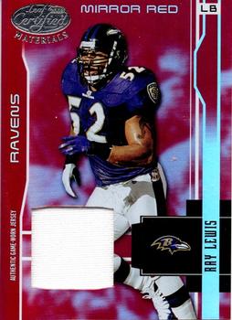 2003 Leaf Certified Materials - Mirror Red #8 Ray Lewis Front