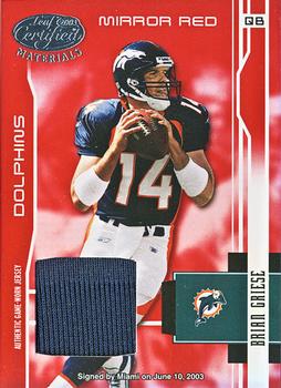 2003 Leaf Certified Materials - Mirror Red #37 Brian Griese Front