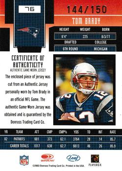2003 Leaf Certified Materials - Mirror Red #76 Tom Brady Back