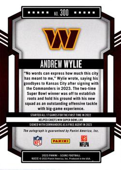 2023 Score - Signatures #300 Andrew Wylie Back