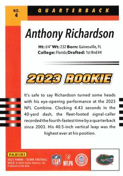 2023 Score - 2003 Throwback Rookies #4 Anthony Richardson Back