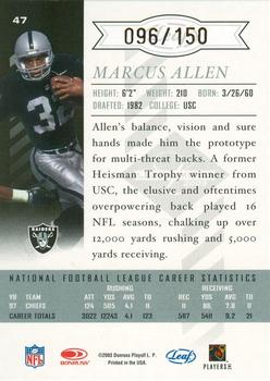 2003 Leaf Limited - Bronze Spotlight #47 Marcus Allen Back
